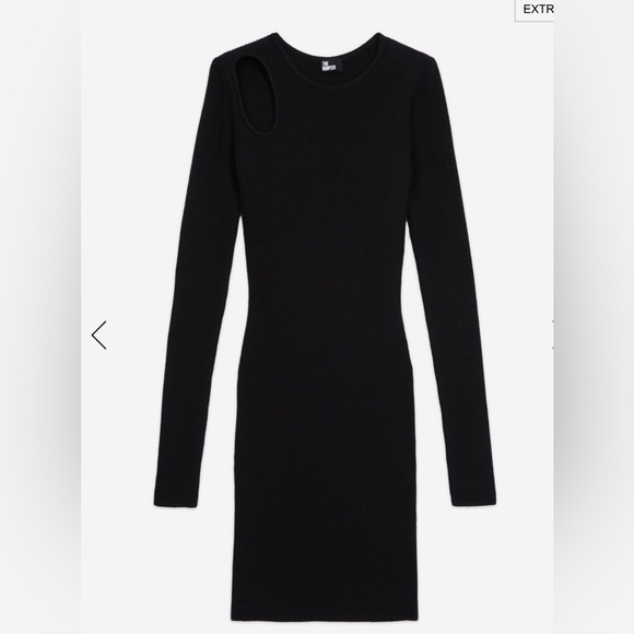 NWT-The Kooples Women's Cutout Knit Wool Mini Dress in Medium - Picture 2 of 14